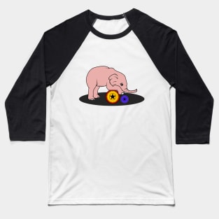 Elephant baby with a ball from the circus Baseball T-Shirt